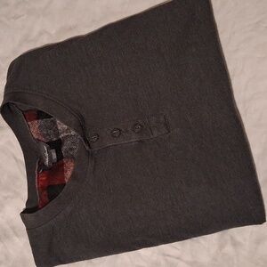 Eddie Bauer Men's Small Charcoal Gray Casual Long Sleeve Sleep Tee Top